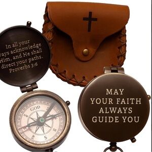 For i Know Engraved Compass Religious Gift for Men Women boy Baptism Gift